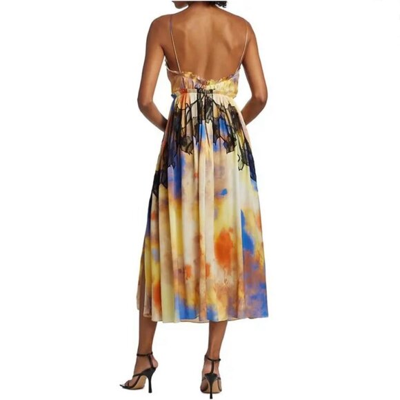JASON WU COLLECTION RUNWAY OMBRE SILK MIDI DRESS SIZE S/M NEW - Picture 7 of 14